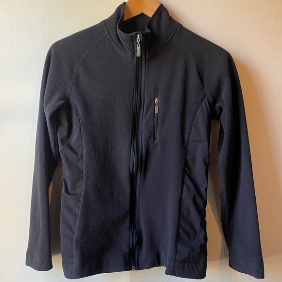 Danskin Zip Up Hoodless Jacket Coat Warm Layer Womens Small Black - Picture 1 of 9